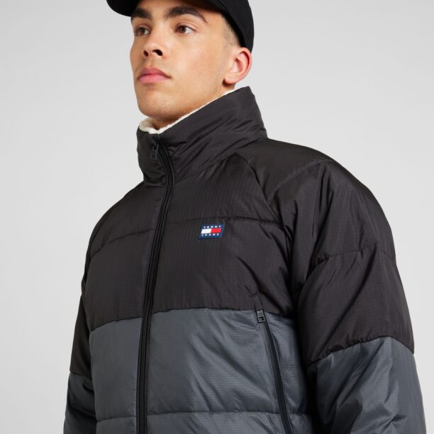 Tommy Jeans Geacă de iarnă  gri închis / negru