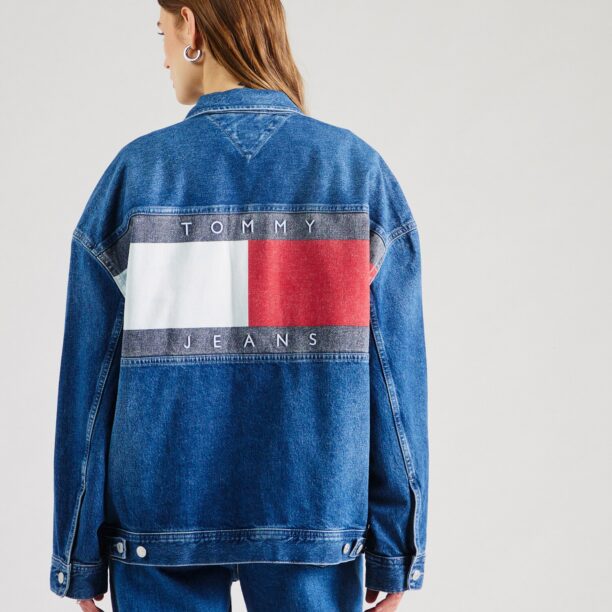 Tommy Jeans Geacă de primăvară-toamnă  albastru denim / albastru închis / roșu / alb preţ