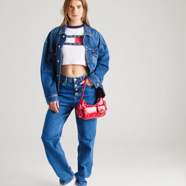 Cumpăra Tommy Jeans Geacă de primăvară-toamnă  albastru denim / albastru închis / roșu / alb