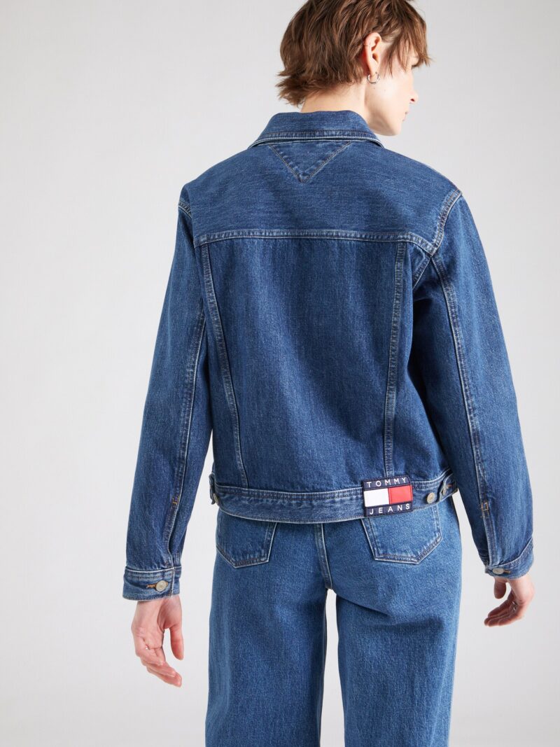 Tommy Jeans Geacă de primăvară-toamnă  albastru denim / roșu / alb preţ