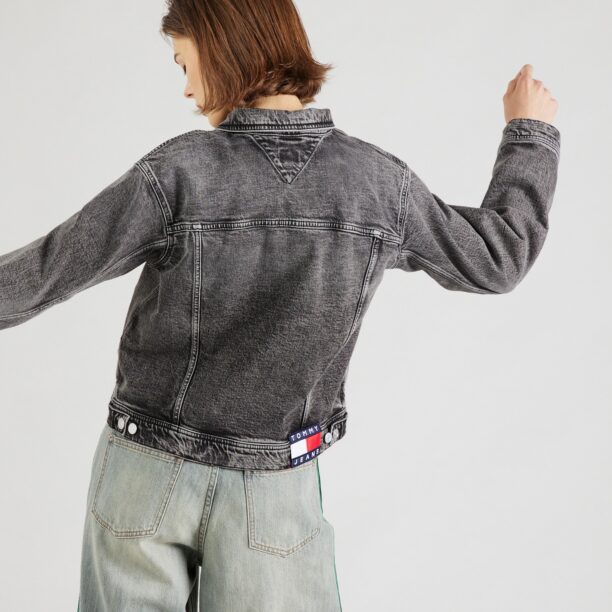 Tommy Jeans Geacă de primăvară-toamnă  negru denim preţ