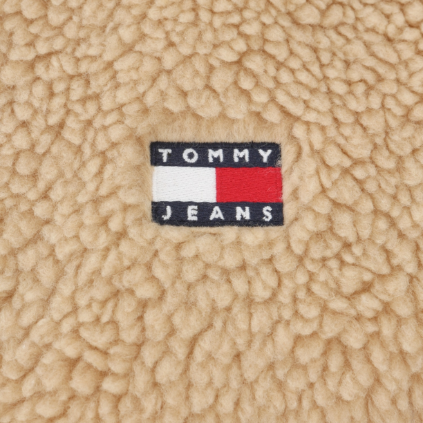 Tommy Jeans Jachetă  fleece  maro cămilă / albastru marin preţ