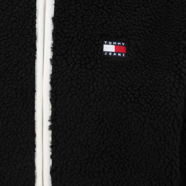 Tommy Jeans Jachetă  fleece  negru / alb preţ