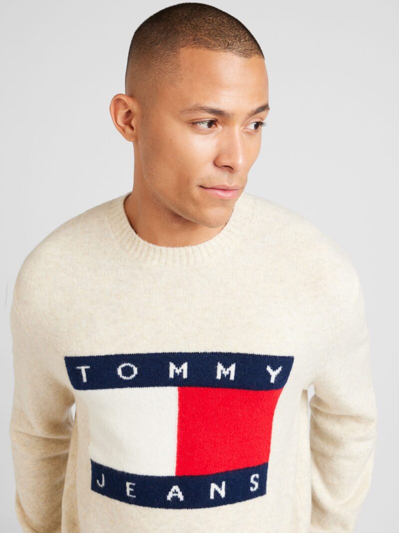 Tommy Jeans Pulover  bej amestecat / bleumarin / roșu / alb