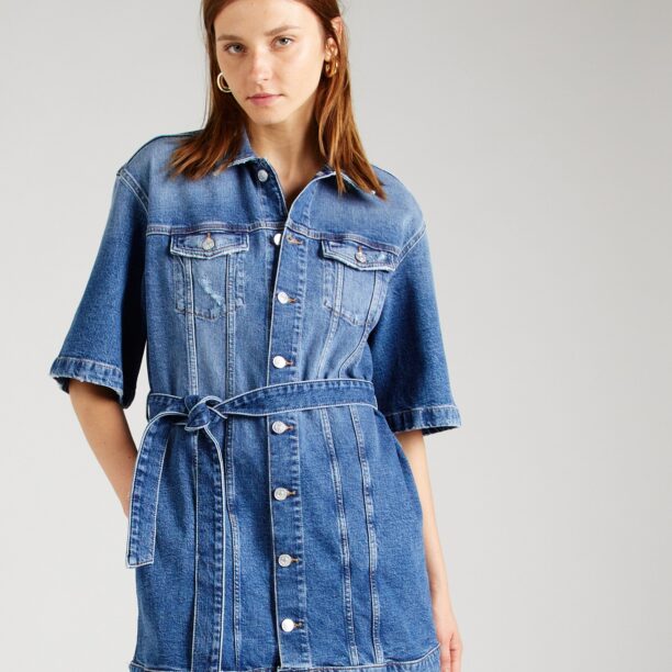 Tommy Jeans Rochie tip bluză  albastru denim