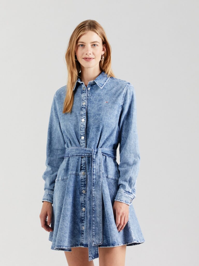 Tommy Jeans Rochie tip bluză  albastru denim