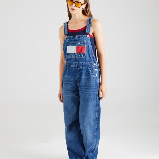 Tommy Jeans Salopetă  albastru denim / roșu / alb