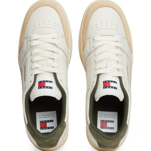 Tommy Jeans Sneaker low 'The Greenwich'  crem / oliv / portocaliu pastel / roșu preţ