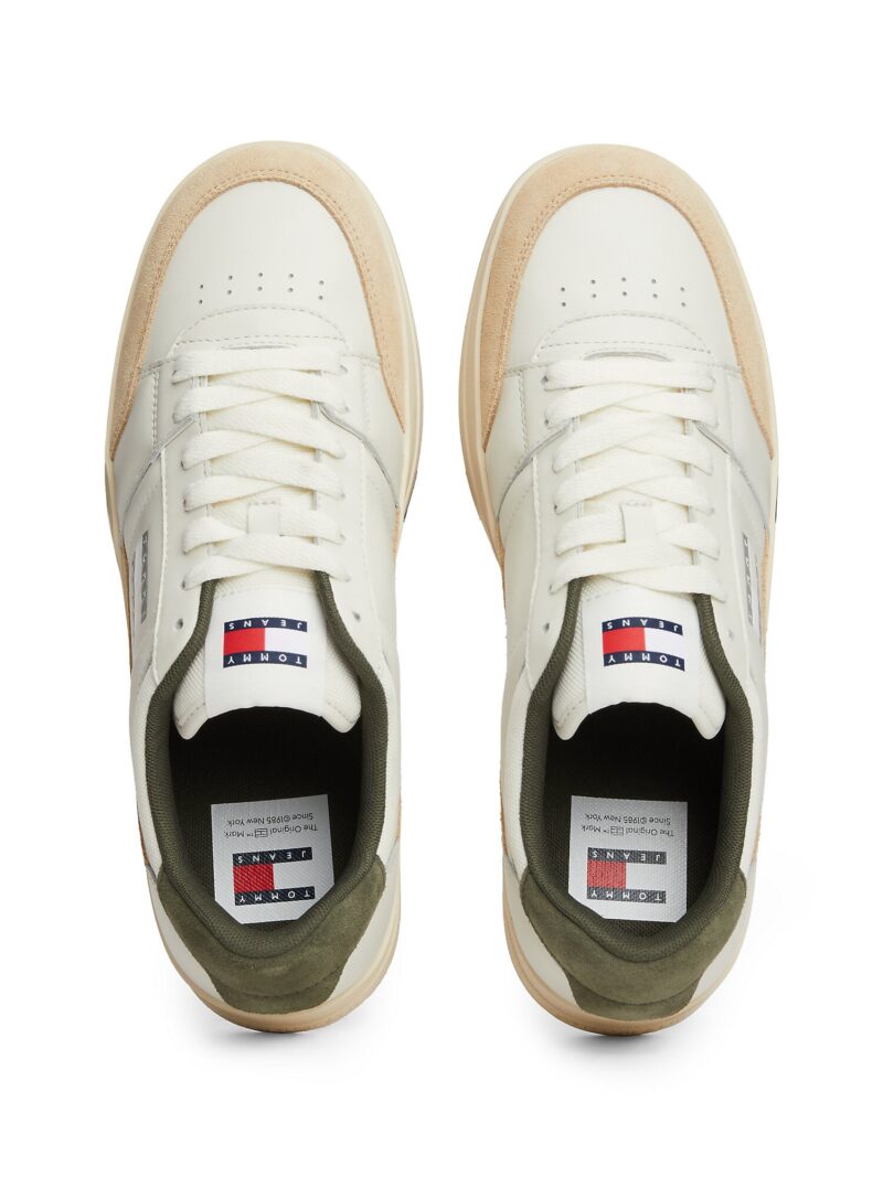 Tommy Jeans Sneaker low 'The Greenwich'  crem / oliv / portocaliu pastel / roșu preţ