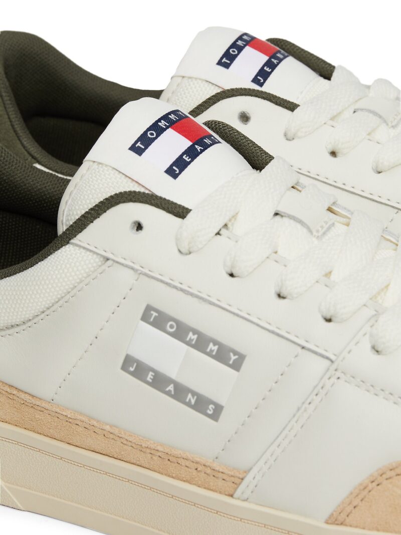 Original Tommy Jeans Sneaker low 'The Greenwich'  crem / oliv / portocaliu pastel / roșu