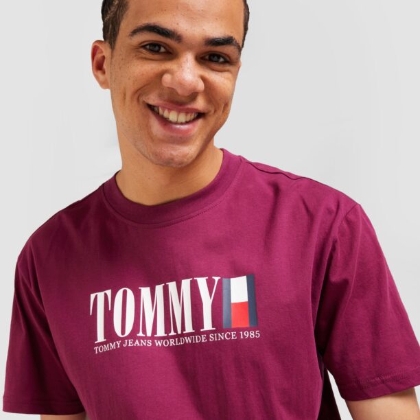 Preţ Tommy Jeans Tricou  bleumarin / ciclam / roșu / alb