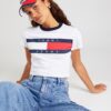 Tommy Jeans Tricou  bleumarin / roșu deschis / alb