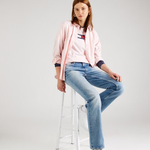 Cumpăra Tommy Jeans Tricou  bleumarin / roz pastel / roșu / alb