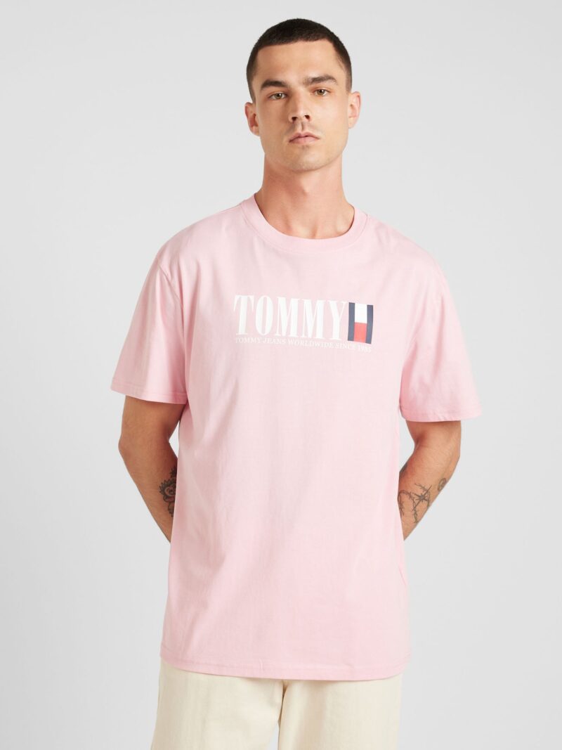 Tommy Jeans Tricou  bleumarin / roz / roșu / alb murdar