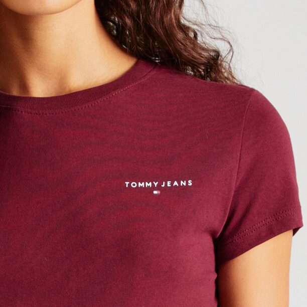 Cumpăra Tommy Jeans Tricou  mov zmeură / alb