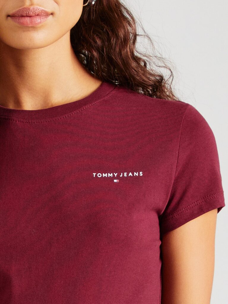 Cumpăra Tommy Jeans Tricou  mov zmeură / alb