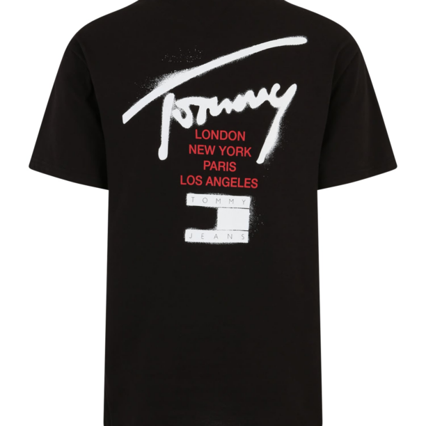 Tommy Jeans Tricou  roșu / negru / alb