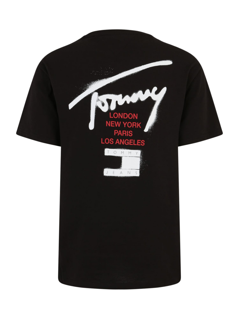 Tommy Jeans Tricou  roșu / negru / alb