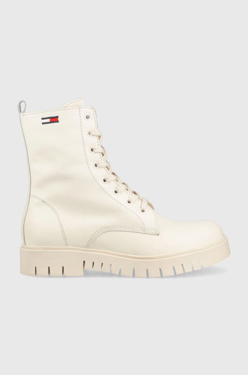 Tommy Jeans bocanci de piele Tommy Jeans Lace Up Wmns Boot femei