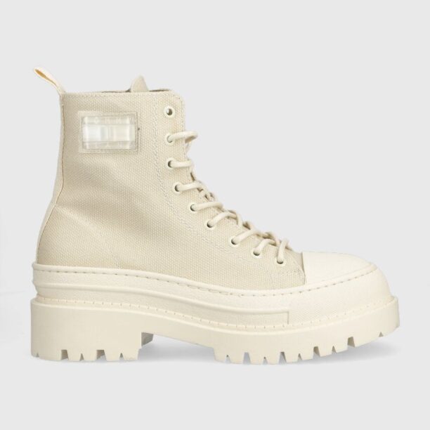 Tommy Jeans botine TJW FOXING CANVAS BOOT femei