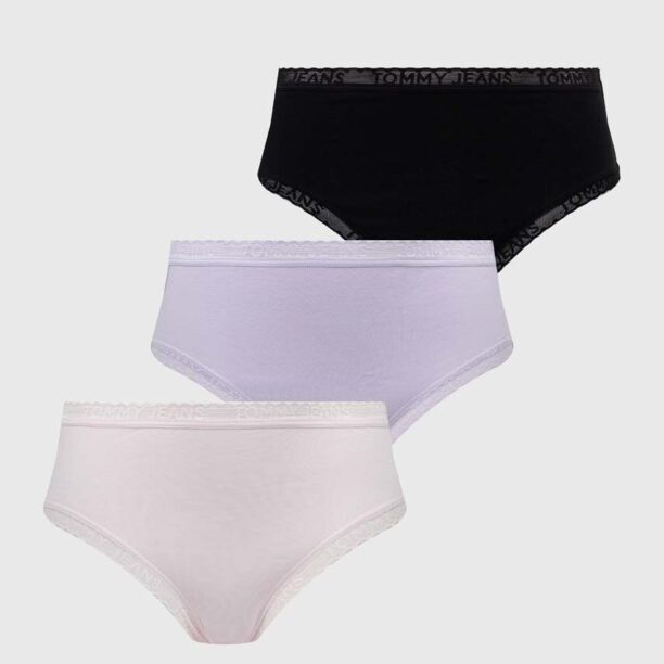 Tommy Jeans chiloți 3-pack culoarea violet