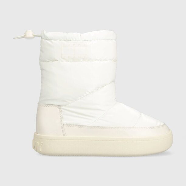 Tommy Jeans cizme de iarna TJW WINTER BOOT culoarea alb