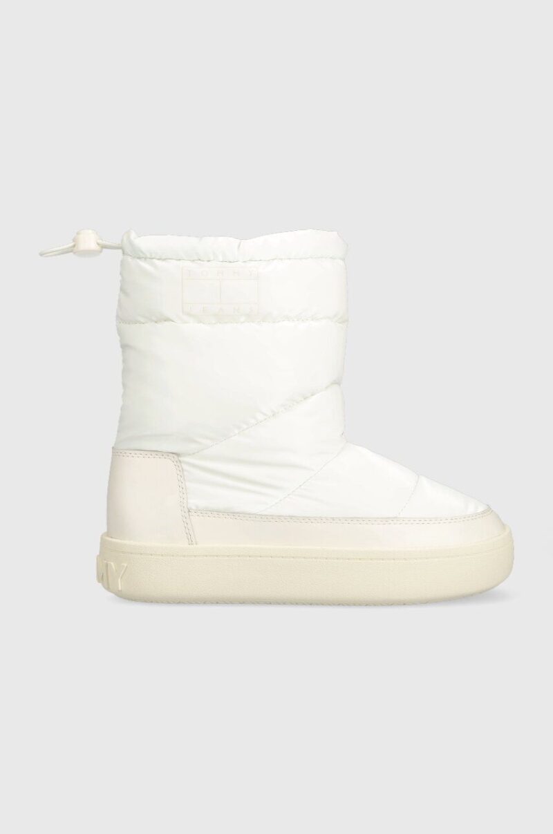 Tommy Jeans cizme de iarna TJW WINTER BOOT culoarea alb