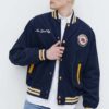 Tommy Jeans jachetă bomber din catifea Archive Games culoarea bleumarin