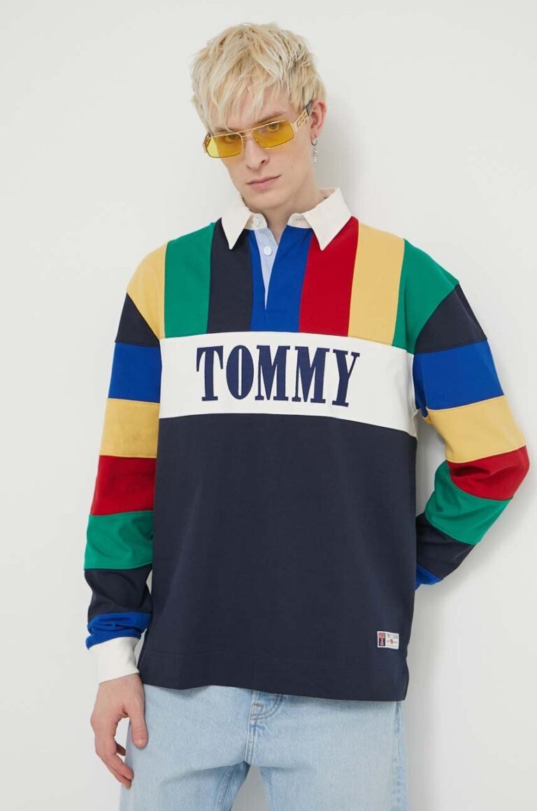 Tommy Jeans longsleeve din bumbac Archive Games cu model