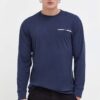 Tommy Jeans longsleeve din bumbac culoarea albastru marin