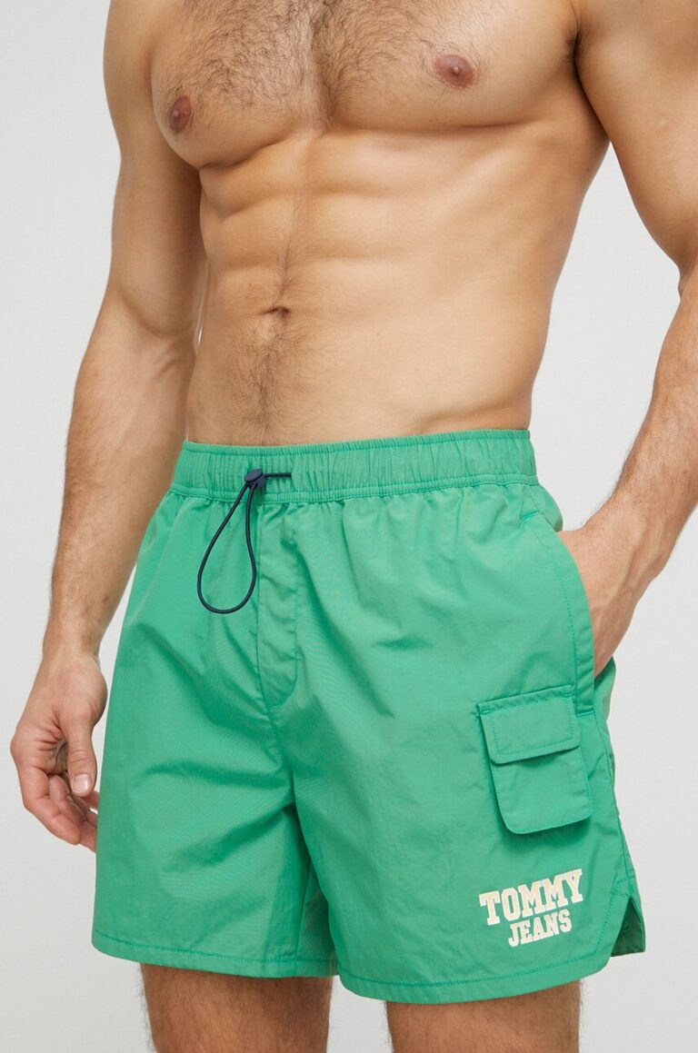 Tommy Jeans pantaloni scurti de baie culoarea verde