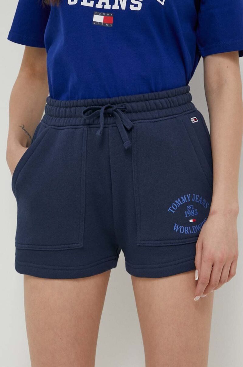 Tommy Jeans pantaloni scurti din bumbac culoarea albastru marin