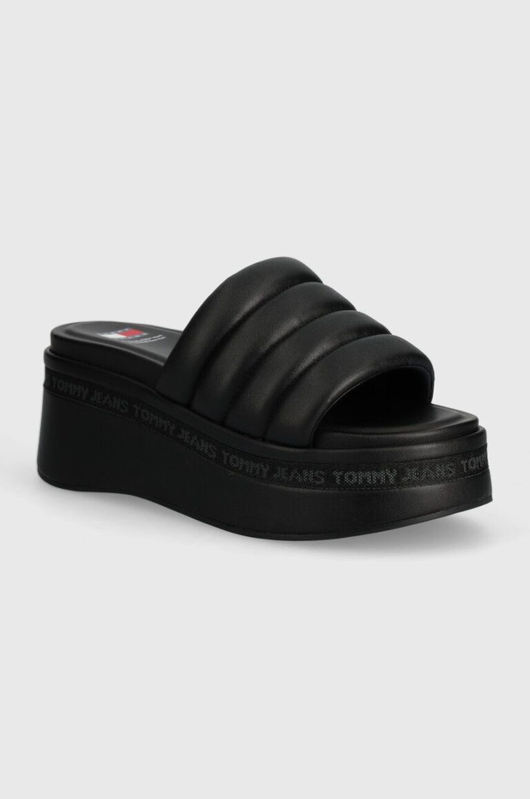 Tommy Jeans papuci TJW WEDGE SANDAL femei