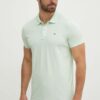 Tommy Jeans polo de bumbac culoarea verde