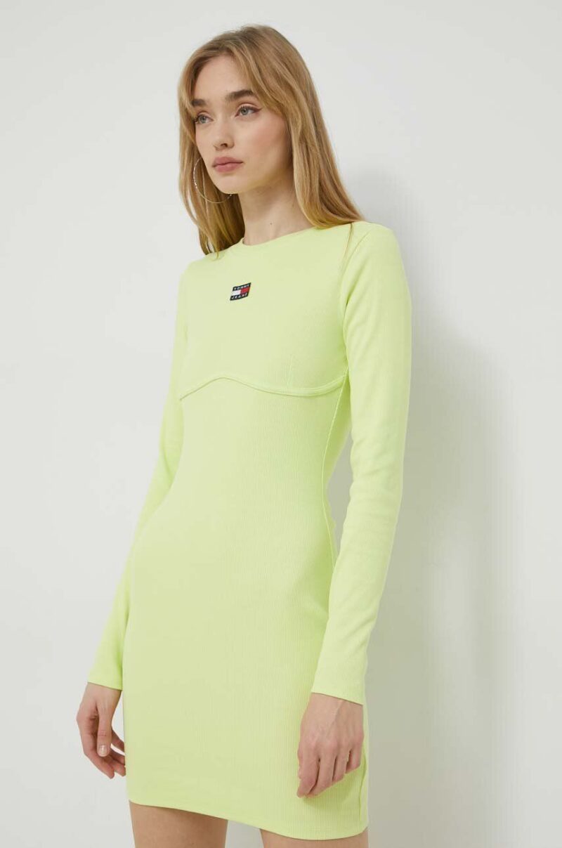 Tommy Jeans rochie culoarea verde