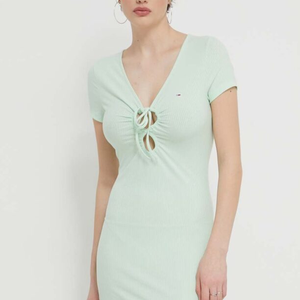 Tommy Jeans rochie culoarea verde