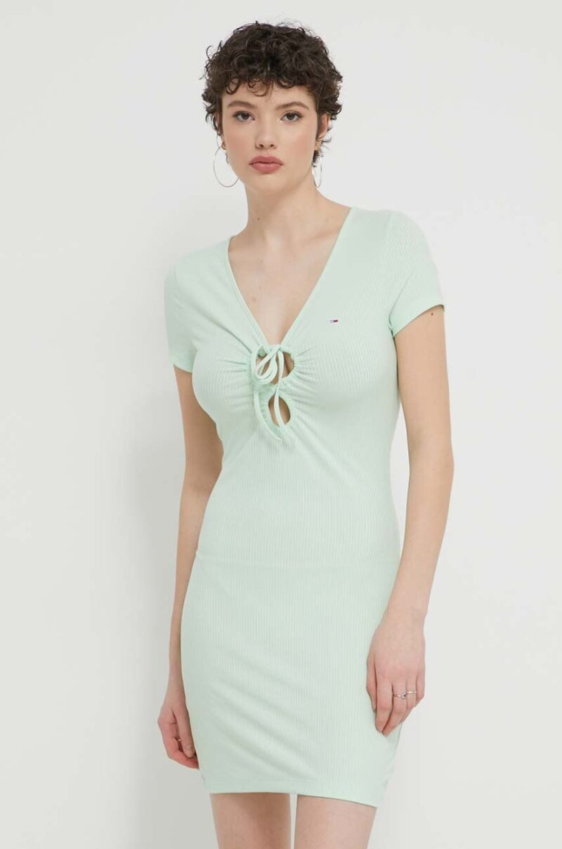 Tommy Jeans rochie culoarea verde