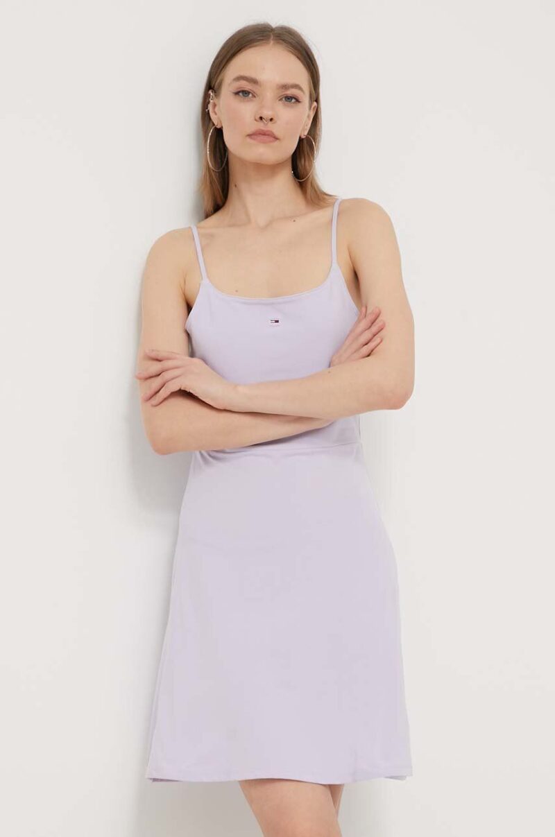 Tommy Jeans rochie culoarea violet