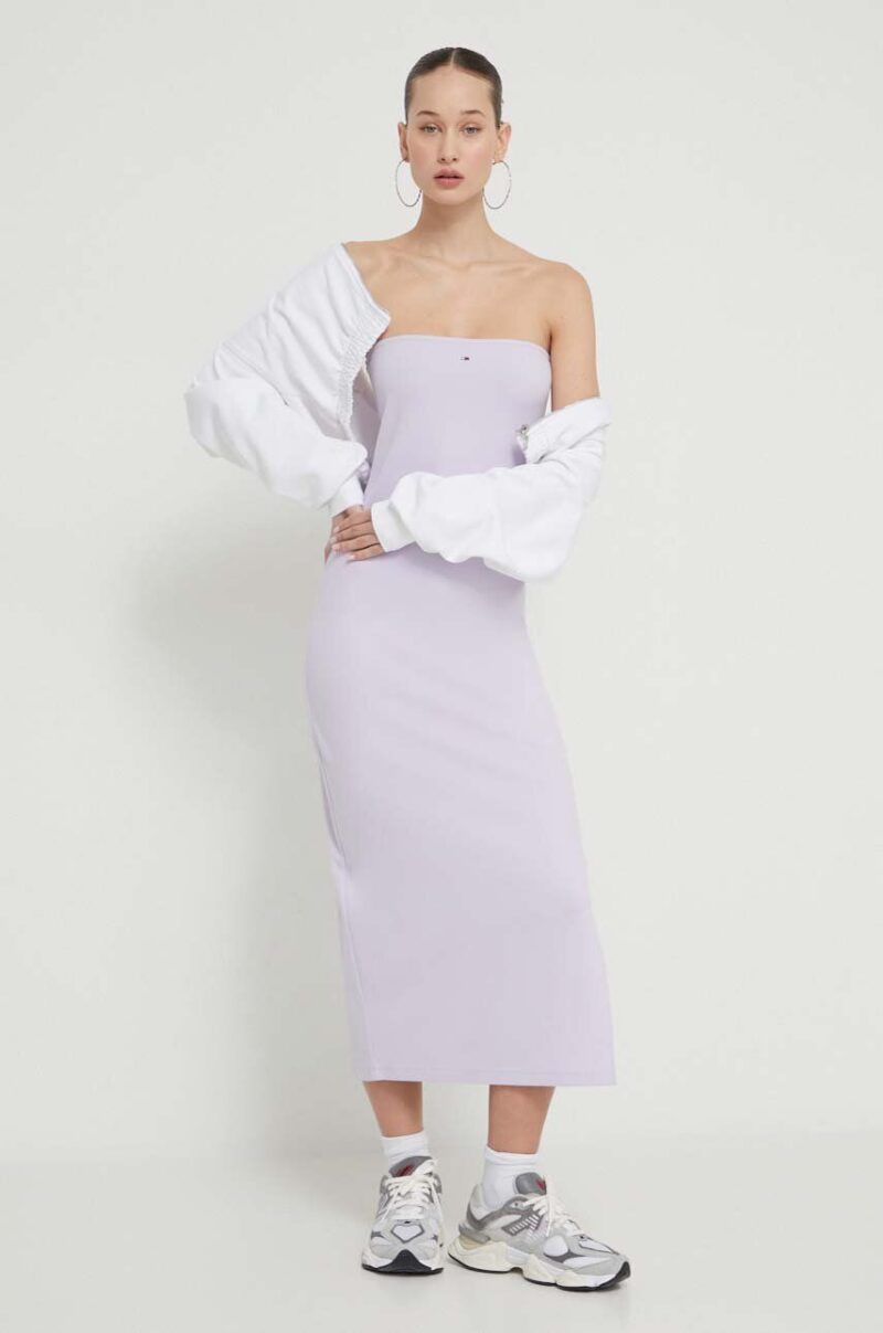 Tommy Jeans rochie culoarea violet