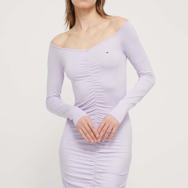 Tommy Jeans rochie culoarea violet