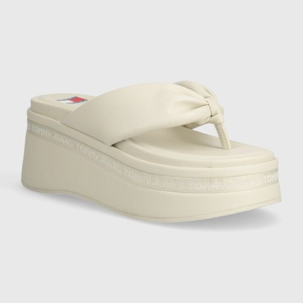 Tommy Jeans slapi TJW WEDGE SANDAL femei