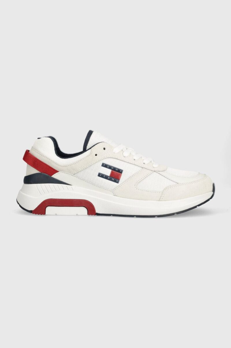 Tommy Jeans sneakers TJM RUNNER COMBINED culoarea alb