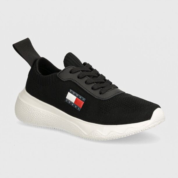 Tommy Jeans sneakers TJW KNIT RUNNER culoarea negru