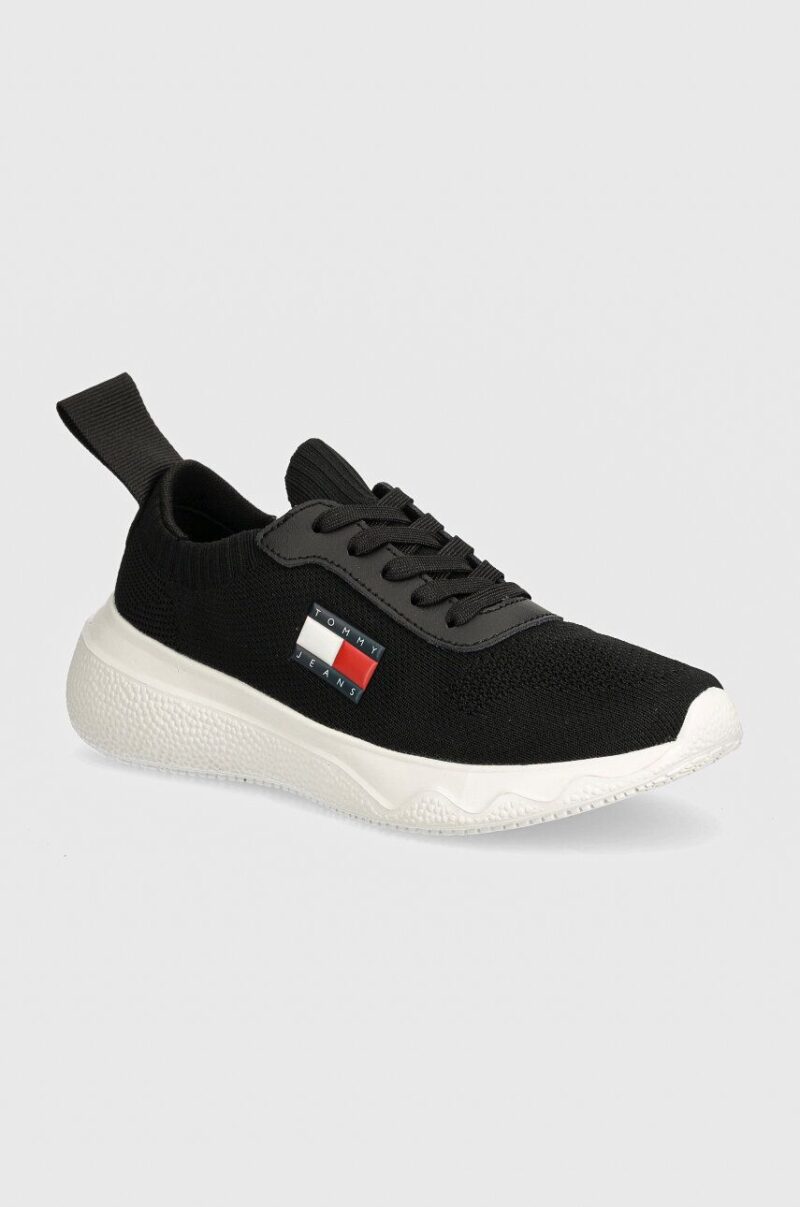 Tommy Jeans sneakers TJW KNIT RUNNER culoarea negru