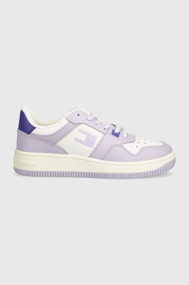 Tommy Jeans sneakers TJW RETRO BASKET TONAL LOGO culoarea violet