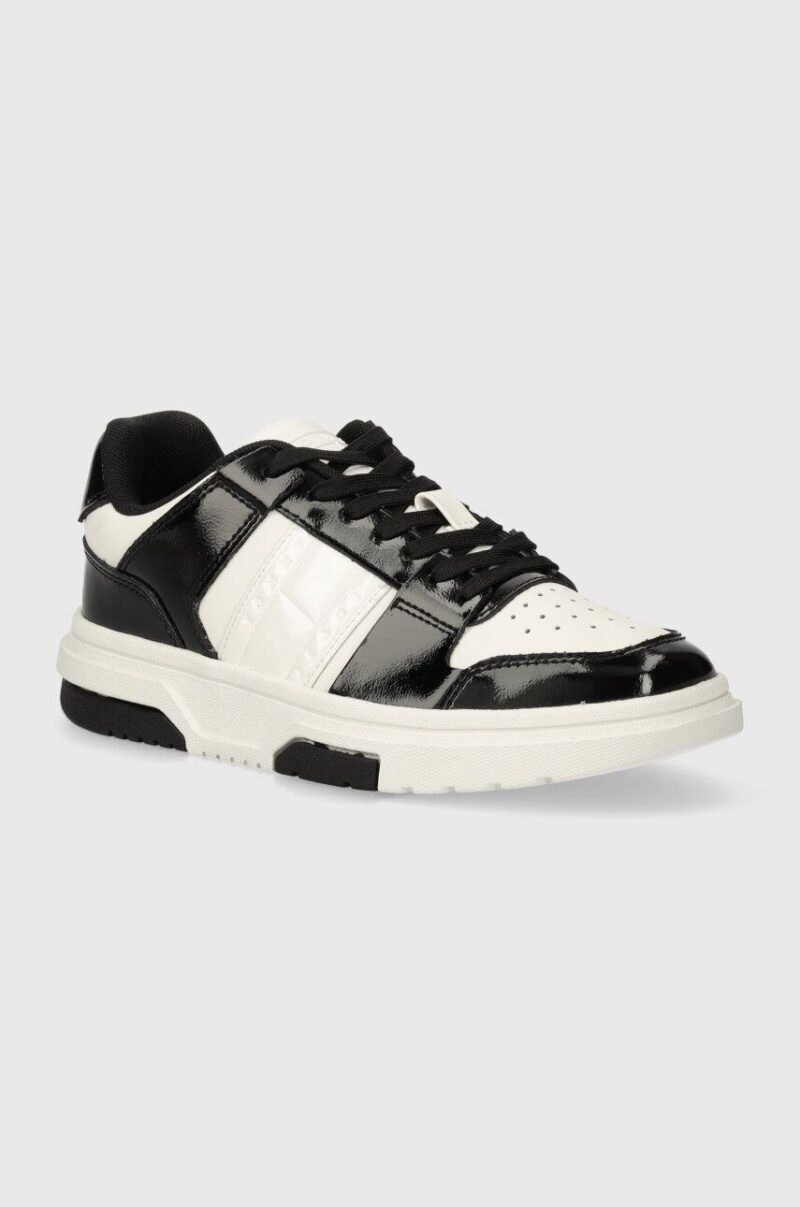 Tommy Jeans sneakers din piele THE BROOKLYN PATENT culoarea negru