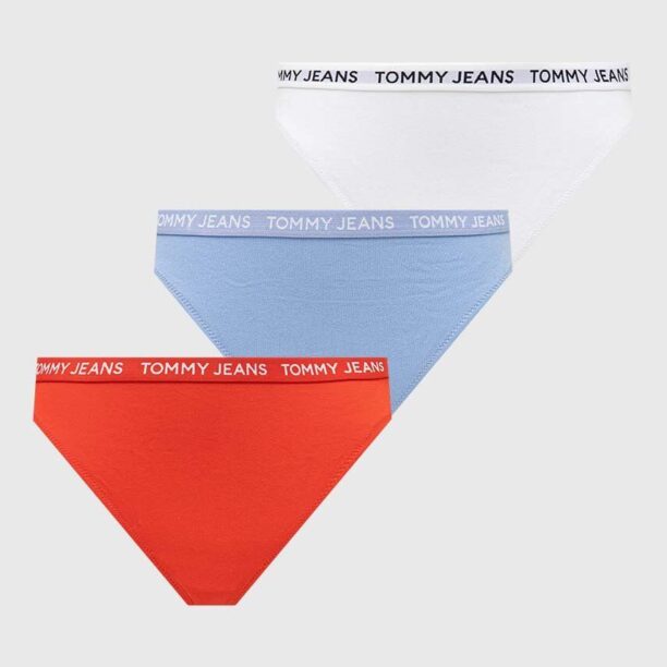 Tommy Jeans tanga 3-pack culoarea alb UW0UW05008