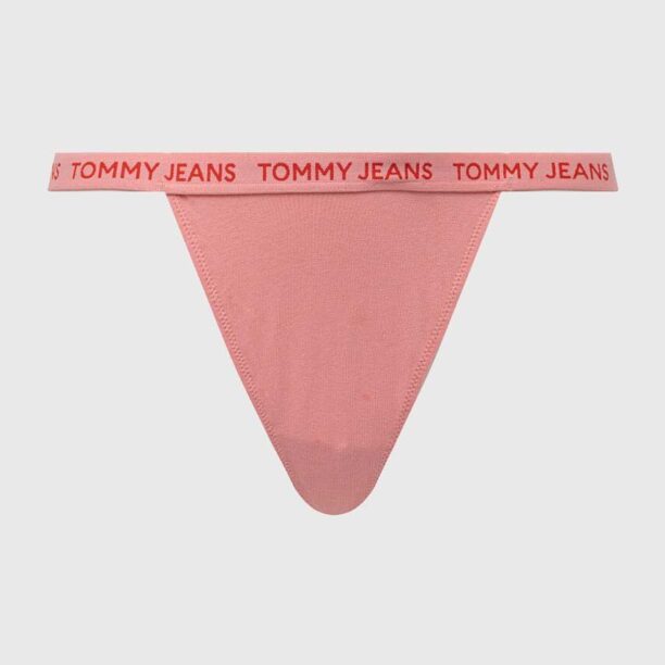 Tommy Jeans tanga 3-pack culoarea roz UW0UW05012 preţ