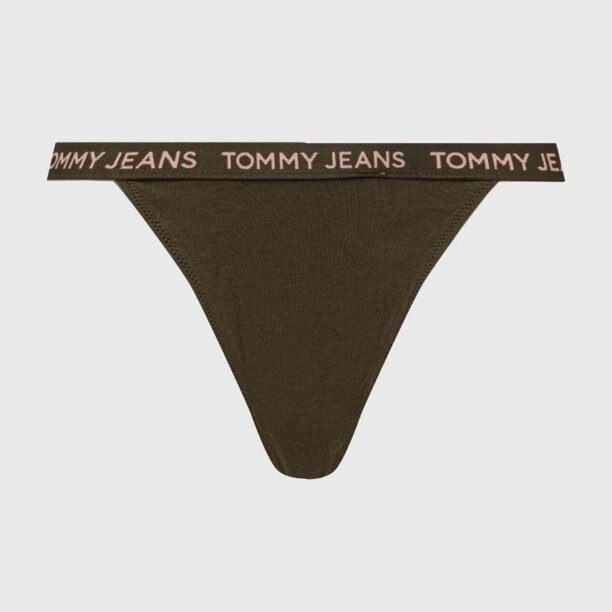 Tommy Jeans tanga 3-pack culoarea verde UW0UW05012 preţ