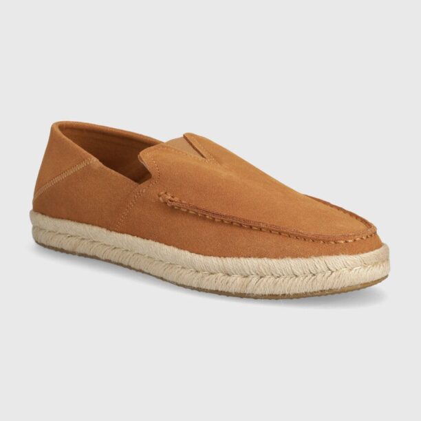 Toms espadrile din piele intoarsa Alonso Loafer Rope culoarea maro